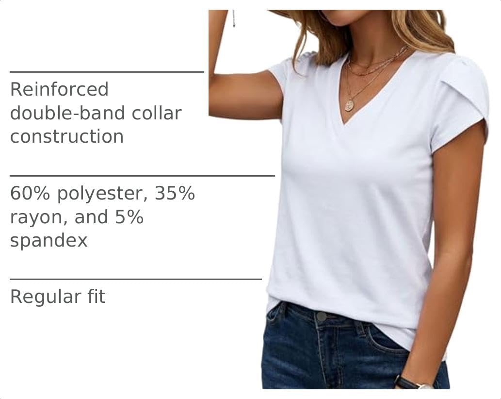 Women Petal Sleeve Summer Tops Capsule Wardrobe Essentials Dressy Casual Blouse