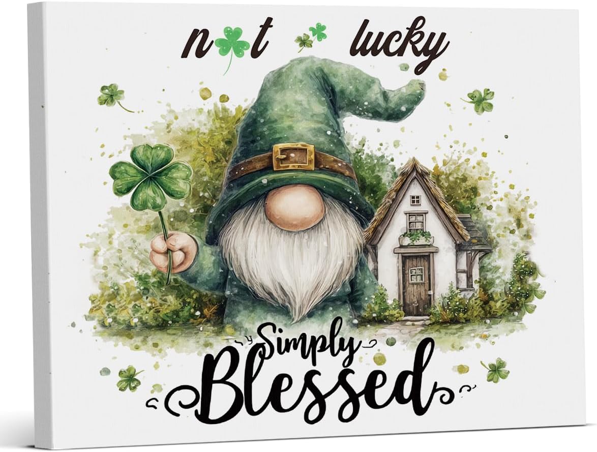 Raccoon St. Patrick's Day Wall Art Print Clover Raccoon Poster Picture Irish Green Wall Decor