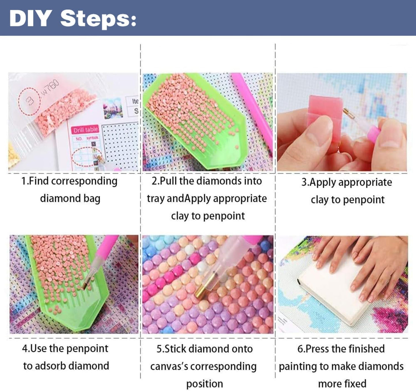 Diamond Painting Kits for Adults. 5D DIY Round Drill Gem Art Paint with Diamonds Dots Crafts