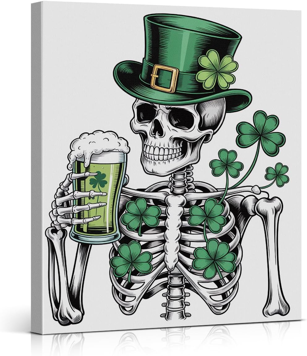 Raccoon St. Patrick's Day Wall Art Print Clover Raccoon Poster Picture Irish Green Wall Decor